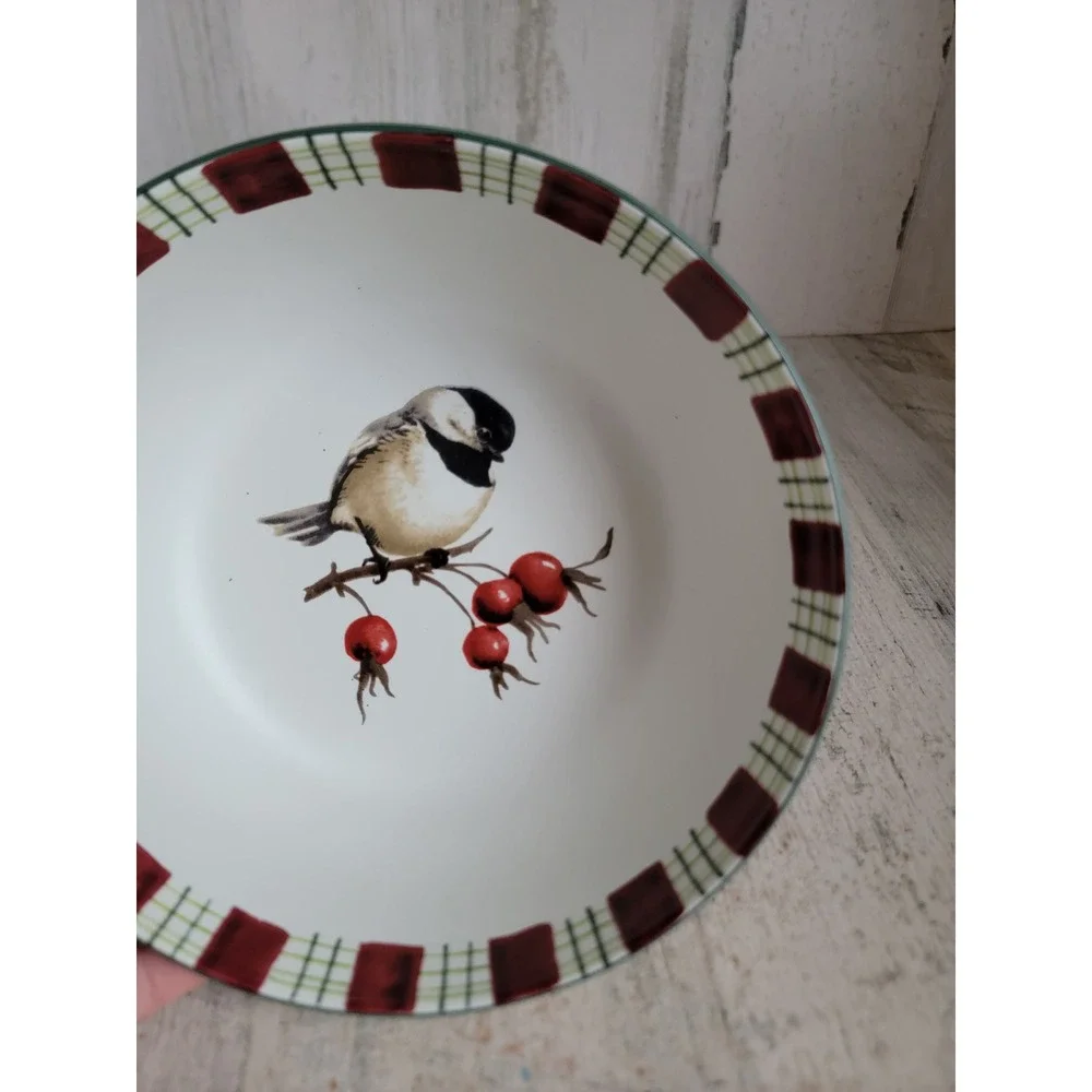 Lenox winter greetings everyday chickadee vintage bowl collectible Xmas